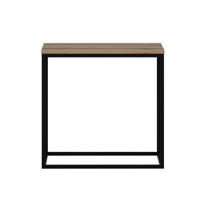 Hanah Home Mesa de Centro Nogal, Fabricada en Tablero de Partículas Recubierto de Melamina con Estructura Metálica, 52x50x50 cm
